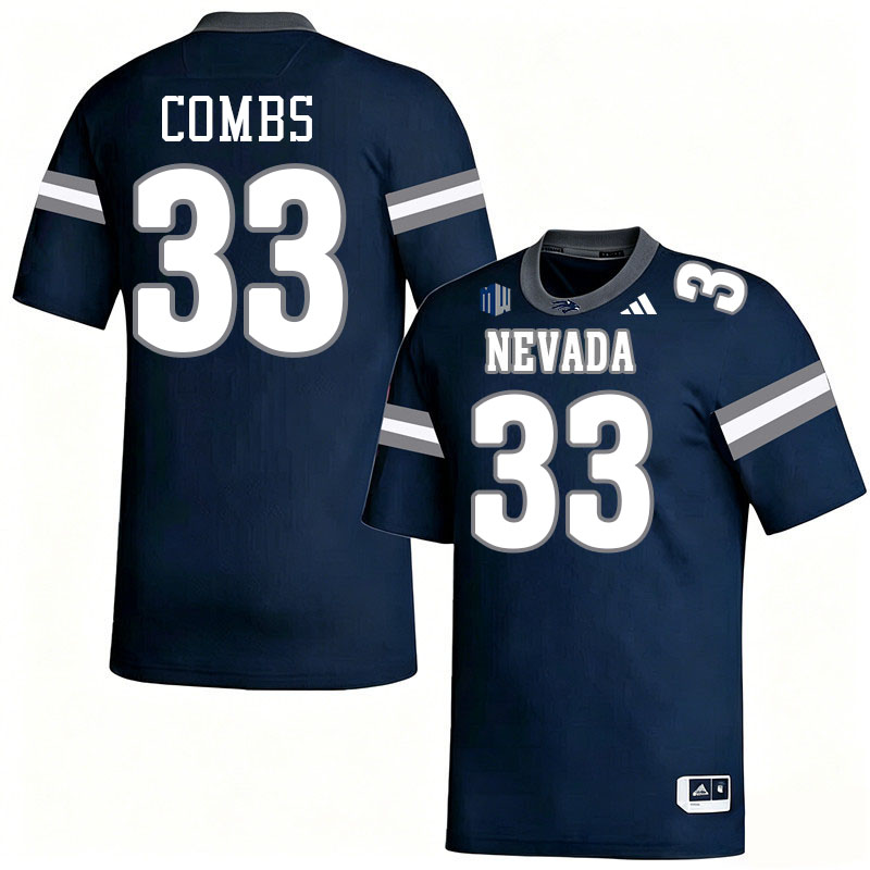 Nevada Wolf Pack #33 Stone Combs College Football Jerseys,Uniforms-Navy